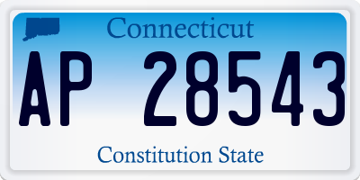 CT license plate AP28543