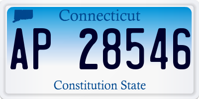 CT license plate AP28546