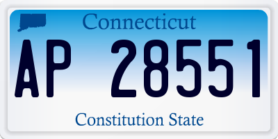 CT license plate AP28551