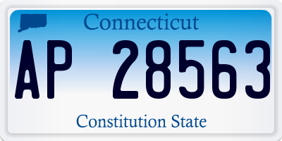 CT license plate AP28563