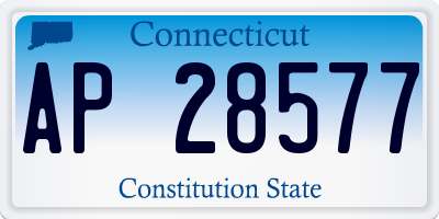 CT license plate AP28577