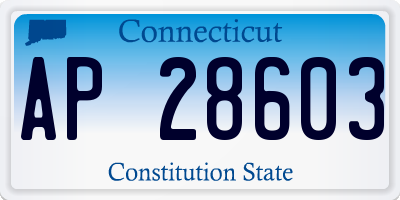CT license plate AP28603