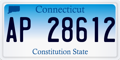 CT license plate AP28612