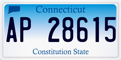 CT license plate AP28615
