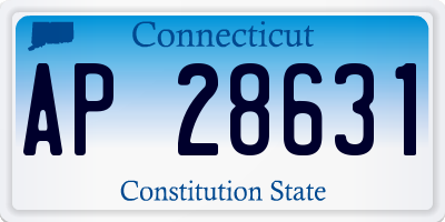 CT license plate AP28631