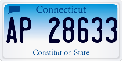 CT license plate AP28633