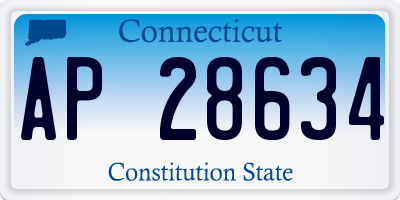 CT license plate AP28634