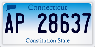 CT license plate AP28637