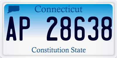 CT license plate AP28638