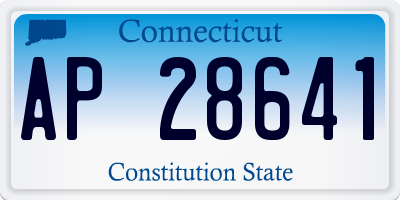 CT license plate AP28641