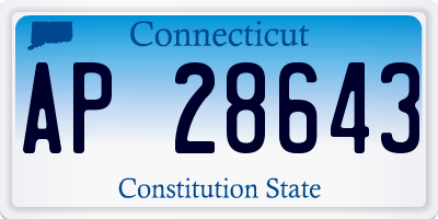 CT license plate AP28643