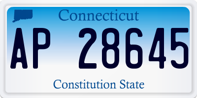 CT license plate AP28645