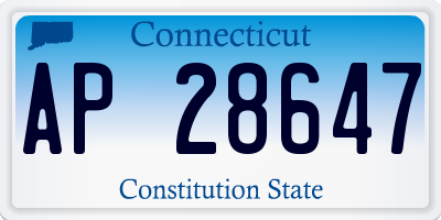 CT license plate AP28647