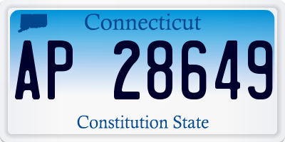 CT license plate AP28649