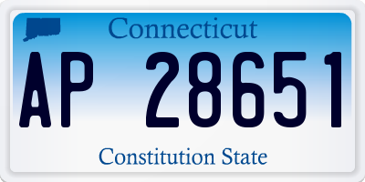 CT license plate AP28651
