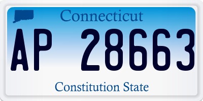 CT license plate AP28663