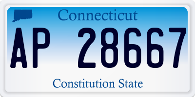 CT license plate AP28667