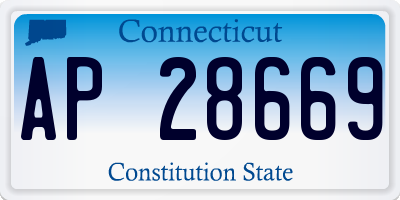 CT license plate AP28669