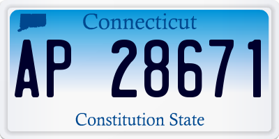 CT license plate AP28671