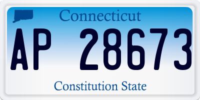 CT license plate AP28673