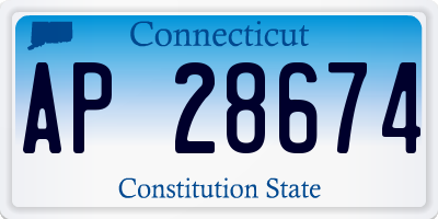 CT license plate AP28674