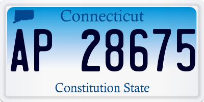 CT license plate AP28675