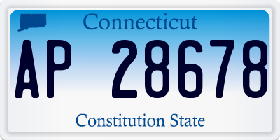 CT license plate AP28678