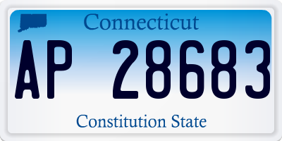 CT license plate AP28683