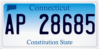 CT license plate AP28685