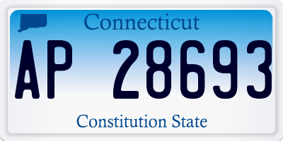 CT license plate AP28693