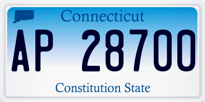 CT license plate AP28700