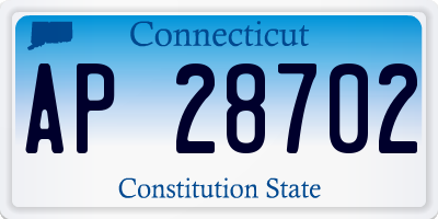CT license plate AP28702