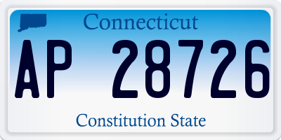 CT license plate AP28726