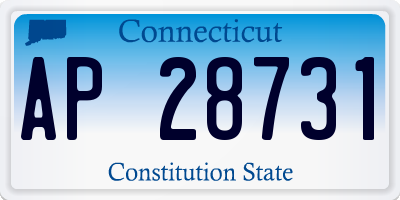 CT license plate AP28731