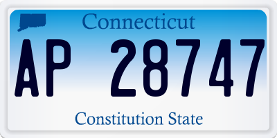 CT license plate AP28747