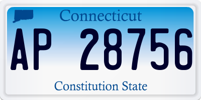 CT license plate AP28756