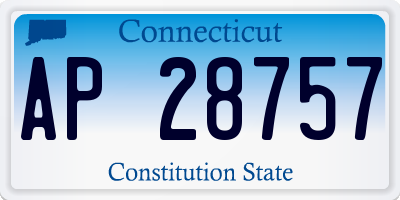 CT license plate AP28757