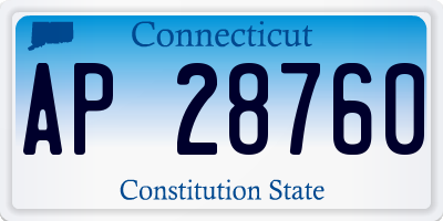 CT license plate AP28760