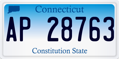 CT license plate AP28763