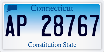 CT license plate AP28767