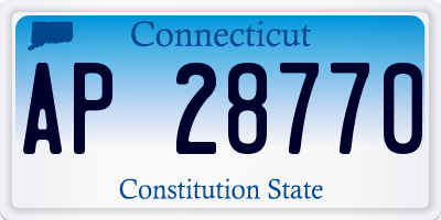 CT license plate AP28770