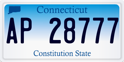 CT license plate AP28777