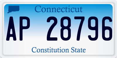 CT license plate AP28796