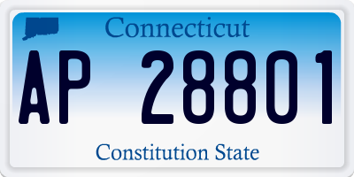 CT license plate AP28801