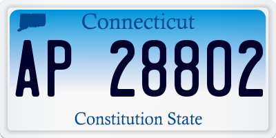 CT license plate AP28802