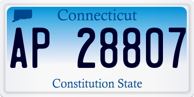 CT license plate AP28807