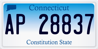 CT license plate AP28837