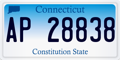 CT license plate AP28838