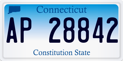 CT license plate AP28842