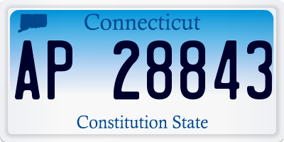CT license plate AP28843
